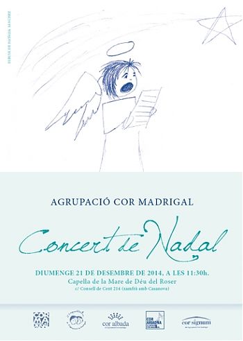 Cartell del Concert de Nadal de l'Agrupació Cor Madrigal 2014