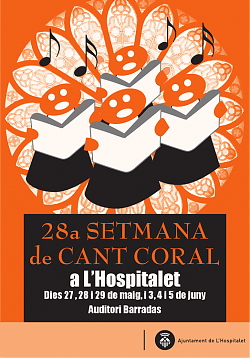 Cartell de la 28a Setmana de Cant Coral a L'Hospitalet de Llobregat